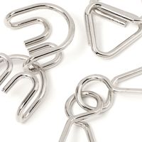 知恵の輪3点セット （本体：シルバー・袋：アイボリー） LAKOLE/ラコレ