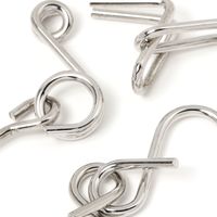 知恵の輪3点セット （本体：シルバー・袋：ブラック） LAKOLE/ラコレ