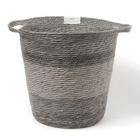 トライカラーバスケット（M） ダークグレー LAKOLE/ラコレ