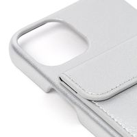 ポケット付きPUレザーiPhoneケース （iPhone13/14） シルバー LAKOLE/ラコレ