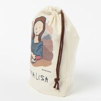 （世界の名作）マチ付き巾着ポーチ モナリザ 1セット（2個） LAKOLE/ラコレ