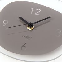 アシンメトリーガラス掛け時計 チャコール LAKOLE/ラコレ