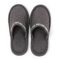 刺繍ロゴスリッパ チャコール 1セット（2足） LAKOLE/ラコレ