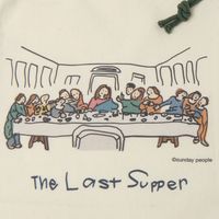 （世界の名作）マチ付き巾着ポーチ ラストサパー 1セット（2個） LAKOLE/ラコレ