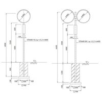 信栄物産 ステンレスカーブミラー大型 黒色 カスタム CS68H-BK 1台（直送品）