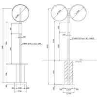 信栄物産 ステンレスカーブミラー大型 白色 カスタム CS10H-W 1台（直送品）