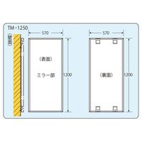 信栄物産 工業用姿見ミラー TM-1250 1台（直送品）
