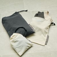 （SPA&TRAVEL）巾着（L） アイボリー 1セット（2個） LAKOLE/ラコレ