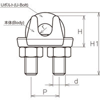 浅野金属工業 ワイヤークリップSUS316 AK15216 1セット(50個)（直送品）