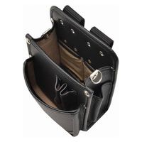 コヅチ 内側ポケット付レザー腰袋 B 黒 1個（直送品）