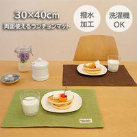 サンベルム ランチョンマット 30×40cm 撥水 リバーシブル グリーン K72503 1枚