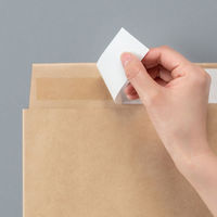 「現場のチカラ」 スーパーバッグ 宅配袋（紙製） 茶 中サイズ 封かんシール付 1パック（10枚入） オリジナル（わけあり品）