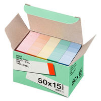 アスクル はたらく ふせん 付箋  50×15mm 色帯 （短冊ミニ） 25冊 オリジナル（わけあり品）