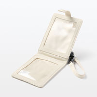 無印良品 自立するカードホルダー リール付 約幅80×奥行10×高さ110mm アイボリー 良品計画