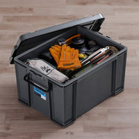 【バックルコンテナ】アイリスオーヤマ コンテナ プラスチック製バックル コンテナボックス 容量58.7L BL-65P チャコールグレー 1個