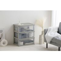 アイリスオーヤマ 収納 収納ケース 幅54×奥行40×高さ62.5cm キャスター付き 完成品 衣類収納 ワイドチェスト W-543 ダークグレー（直送品）