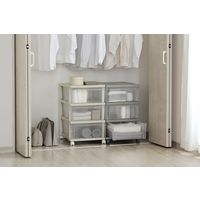 アイリスオーヤマ 収納 収納ケース 幅39×奥行50×高さ59cm キャスター付き 衣類収納 クローゼットチェスト NSCLZ-503 ライトベージュ（直送品）