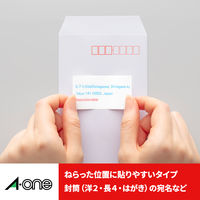 エーワン（A-one）ラベルシール ずらせるタイプ 宛名 プリンタ兼用 封筒 シール  A4 四辺余白付 24面 100シート 徳用 43124