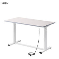 サンワサプライ 電動昇降作業台 塩ビ天板 幅1200×奥行600mm ベージュ×ホワイト ERD-WDKP12060BG 1台（直送品）