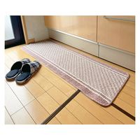 マルナカ 日本製キッチンマット:コットンライン45x120cmピンク 1821 1セット(3枚)（直送品）