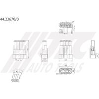 JTC ハウジング4極M(オス端子用) 44.23670/0 1個 506-4110（直送品）