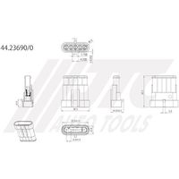 JTC ハウジング5極M(オス端子用) 44.23690/0 1個 507-3598（直送品）
