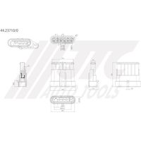 JTC ハウジング6極M(オス端子用) 44.23710/0 1個 507-3599（直送品）
