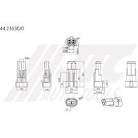 JTC ハウジング2極M(オス端子用) 44.23630/0 1個 506-7289（直送品）