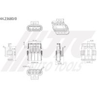 JTC ハウジング4極F(メス端子用) 44.23680/0 1個 507-3682（直送品）