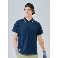 BEAMS DESIGN  半袖ハーフジップポロシャツ ネイビー LL  B7915-61　1着（直送品）