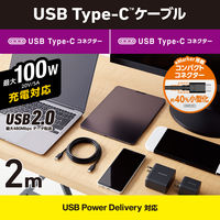 タイプCケーブル (USB-C to C) PD対応 100W 2m 黒 MPA-CC5P20BK エレコム 1本（直送品）