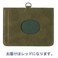 レイメイ藤井　合皮製IDホルダー（ストラップ付）　レッド（わけあり品）