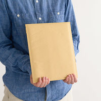 【クッション付封筒】緩衝材付宅配ペーパーバッグ W240×H275mm 茶 1袋（10枚入）ヘッズ MKR-TBP2