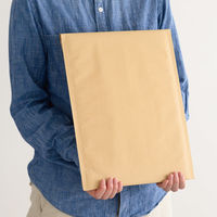 【クッション付封筒】緩衝材付宅配ペーパーバッグ W290×H360mm 茶 1袋（10枚入）ヘッズ MKR-TBP1