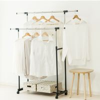 武田コーポレーション たて・よこ伸縮シンプルパイプハンガー ダブル TYSSH-90BK-W 1箱(10個入)（直送品）