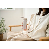 アイリスオーヤマ 水筒 350ml ワンタッチ スクリュー 保冷 保温 ステンレスケータイボトル SKB-O350 アイボリー（直送品）