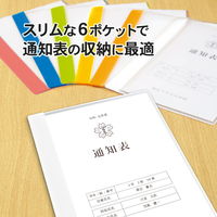 プラス クリアファイル 通知表ファイル A4 6ポケット タテ入れ ホワイト 79877 1箱(1袋(10冊入)×10)