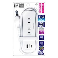 カシムラ 電源タップAC4 USBA+C PD20W 1m AC-054 1台