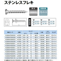 山喜産業　ステンレスコーススレッド　フレキ頭　W28SF　小箱　SUS410　パシペート　1箱（1000本入）（直送品）