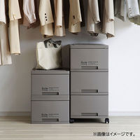 ベストコ チェスト タンス 3段 キャスター付 スリム ブラウン Boite MA-4036 1個