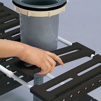 伸晃 シンク下 収納 ラック 伸縮 ブラック VR-BK 1個