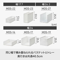 吉川国工業所 組み合わせて使える収納バスケット スリムS ホワイト MOS-22_W 1個