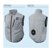 7.4V/胸スイッチ式 空調ベスト 裏チタン加工 1つ穴タイプ フルハーネス対応 フルセット 杢 女性・子供用S MESH-BR-089（直送品）