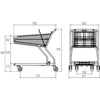 大和産業 大型カート PV305EーC100 1台 537-8653（直送品）