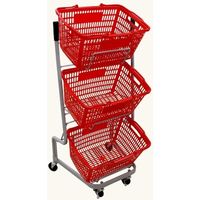 大和産業 3段バスケットワゴン YBW 1台 537-8598（直送品）