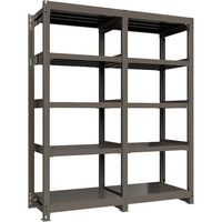 ICHIMAI 重量ボルトレスラック 段荷重1000Kg H2100×W900×D600 天地5段 単体グレー TH1000-736T5（直送品）