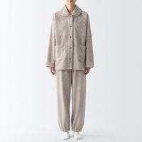 【レディース】無印良品 婦人 静電気が起きにくい 着る毛布 パジャマ 婦人S グレイッシュブラウン 良品計画