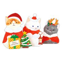 日本ホールマーク ホールマーク クリスマスカード立体ファーキャット 826741 1セット(6枚)（直送品）