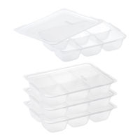 【5～6ヵ月頃から】わけわけフリージング ブロックトレーR 50ml×6ブロック 4セット（本体・フタ）1個 リッチェル