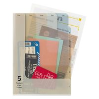 デザインフィル 5ポケットクリアホルダー A4 ツーウェイ柄 ベージュ 35576006 1個